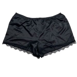 INC International Concepts Women's Lace-Trim Pajama Shorts Deep Black Large New